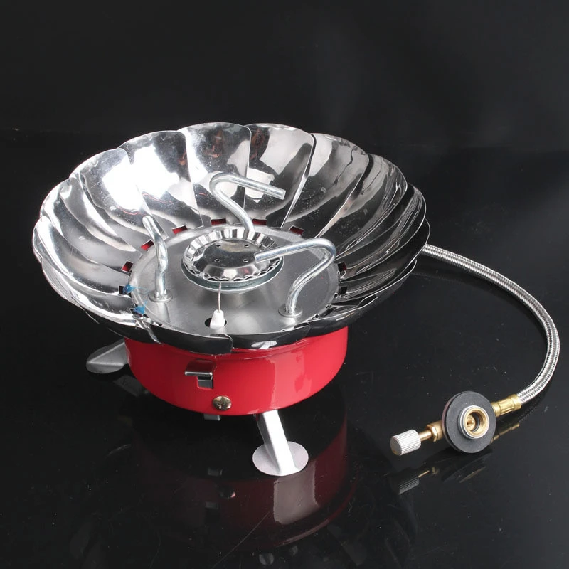 Outdoor portable camping stove windproof  split lotus camping stove