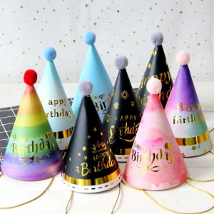 Party Hat Birthday Hat Gold Hot Stamping Cheers To The New Year 2020 Party Cone Hats Gifts Birthday Decoration