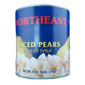 Pear slices in tin canned fresh pears halves/dices in syrup