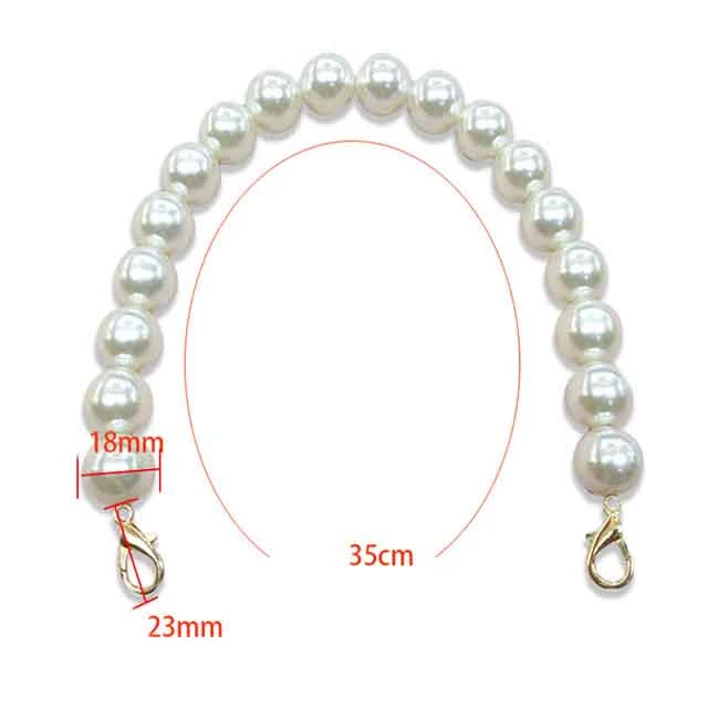 Pearl chain belt string pearl fittings belt wrapping belt steel fancy shoulder strap inclined span single shoulder handbag chain