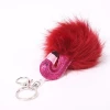 PO000184 WT Yiwu Promotional Animal Car Key Ring Wholesale Pom Pom Flamingo Keychain For Women