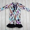 Polka dot baby winter rompers wholesale baby clothes organic baby rompers with bows