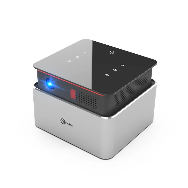 Portable 4K mini mobile projector with multi-touch panel and auto telescoping