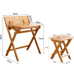 Portable Bamboo Folding Adult Children Reading Study Kids Student Learning Table Desk And Chairs Furniture Set