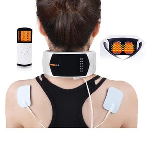 Portable vibrating infrared heating neck massager electronic impulse neck therapy
