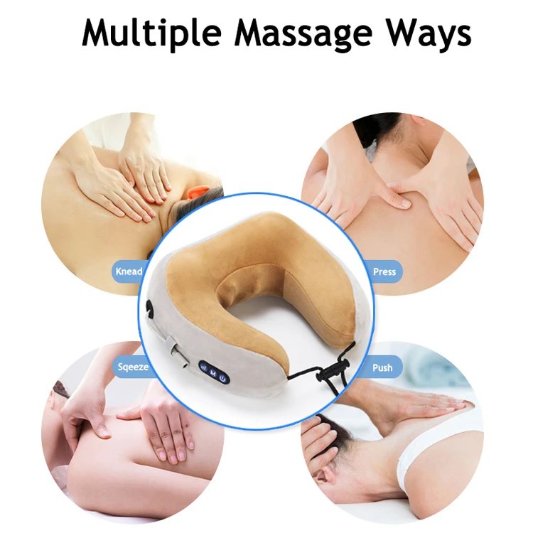 Portable Vibrating Neck Heating Cervical Massage Pillow Electric Infrared Pillow Massager