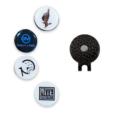 Premium quality custom epoxy golf ball marker with magnetic golf cap clip sets