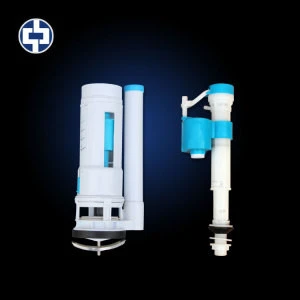 Professional flush fittings series 43mm country&#39;s standard POM drain and inlet water flush valve for one piece wc toilet