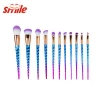 Professional Glitter Cosmetics Tools 12 Pieces Colorful Rainbow Makeup Brush Set