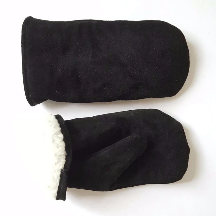 Protective cow split leather work gloves mittens for winter