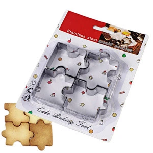 Puzzle 4PCS stainless steel cake mold cookie cutter baking tool