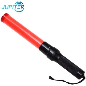 PVC material portable durable traffic signal control red led light warning wand baton
