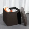 PVC Square Folding Storage Stool/Storage Seat/Storage ottoman