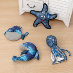 Rena Pet Soft Medium Squeaky Chewing Plush Fish Shape Interactive Play Dog Stuffed Toys