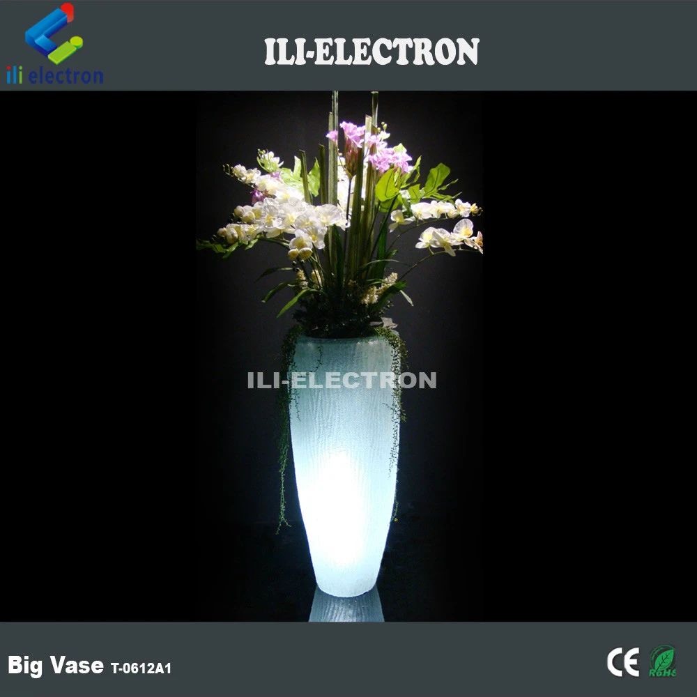 Resin plastic color changing led lighting vase
