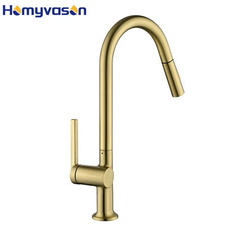 Retractable Gold Kitchen Bib Cock Water Faucet Tap For Hotel Apartment Kitchen