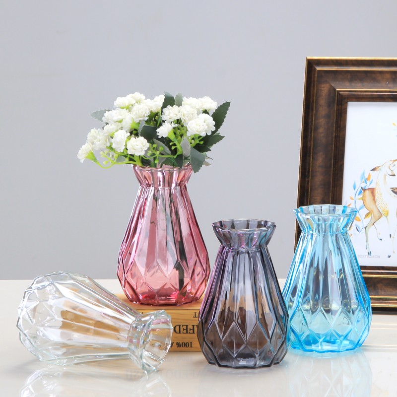 Room Table Household Places Article Chromatic Arrange Contracted Transparent Diamond Vitreous Vase