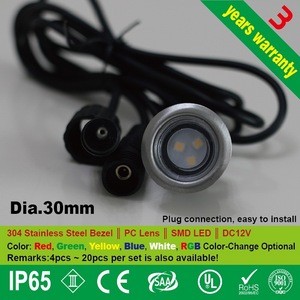 Round 30mm 12V Wall Recessed Led Step Lights