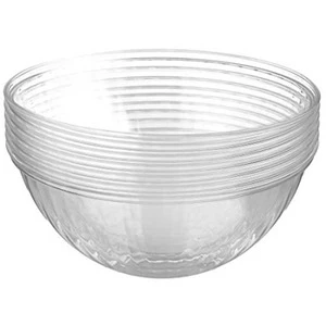 Round Disposable Serving Bowls Snack Bowls Clear Plastic Serving Bowls for Parties
