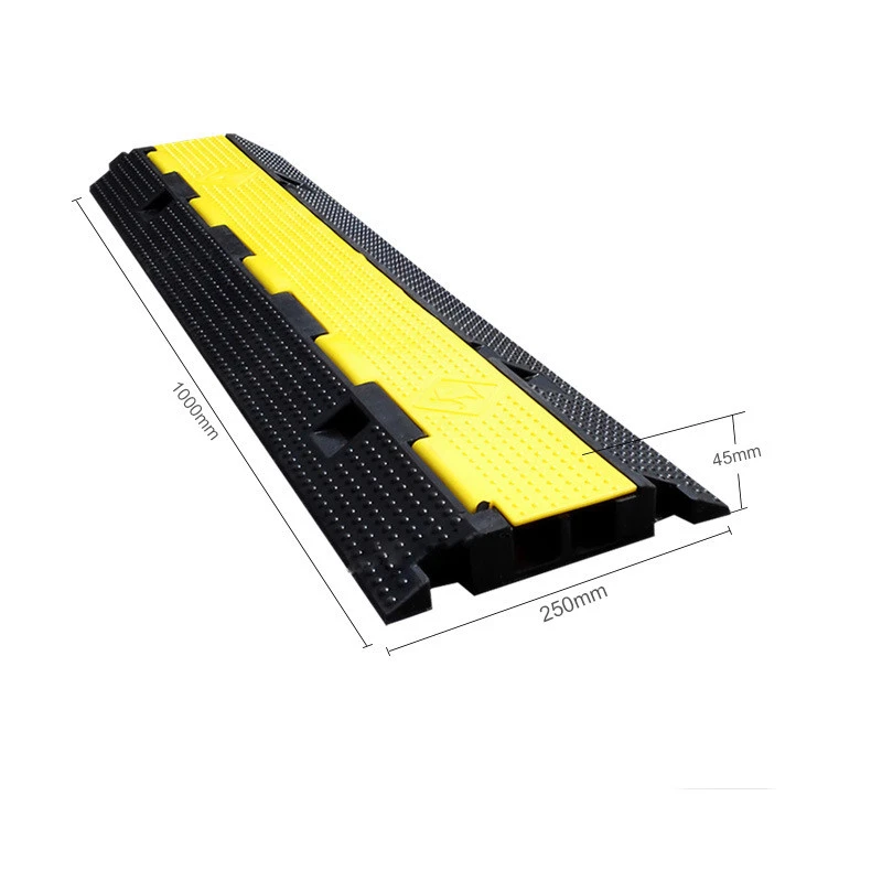 Rubber Cable Protector Ramp Traffic Speed Bump Heavy Duty Hose Cable Track Protector Protective Cover Wires Concealer