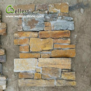 rusty slate Z cement base stack stone for enhance wall