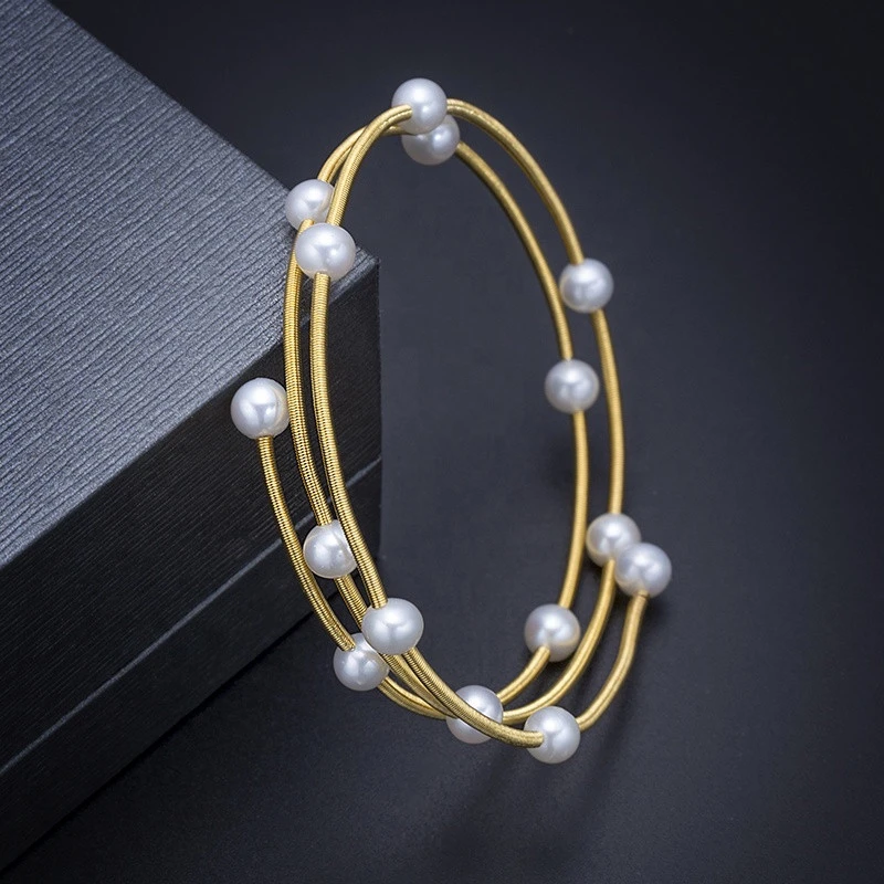 Sell Well New Type  Baroque Pearl Multilayer Bracelets real freshwater pearl 3 row pearl bracelet