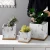 Import Selling Marble Effect Cement Square Flower Pot large flower indoor With Tray from China