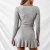 Import Sexy deep V-neck slim knitted Neck Self Belted Ruffle Hem Sweater Dress from China
