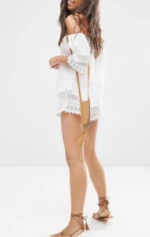 lace panel trim beach short beach kaftan for women