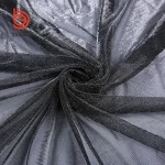 Shaoxing free sample most popular garment design black silver gold metallic polyester lurex fabric