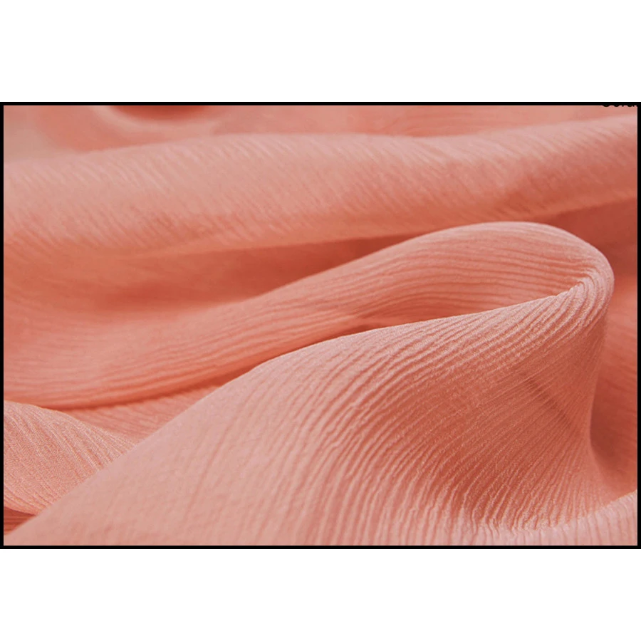 sheer ultrathin crumple georgette silk fabric