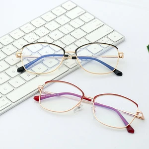 SHINELOT 2020 Latest Trendy Blue Light Blocking Glasses Flexible Spring Hinge Spectacle Metal Frame For Women