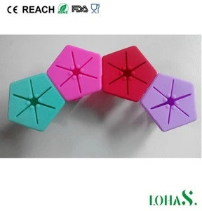 Silicone manufacturer supply cheapest polygon silicone nail ponish holder with own mold