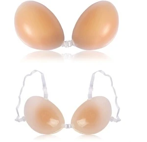 SILICONE SELF ADHESIVE BRA WITH 2 STRAPS IN NUDE COLOUR - RECOMMENDED !!!