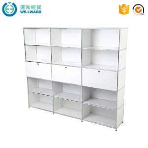 Simple single side design library book storage shelf, hot sell office cube bookcase
