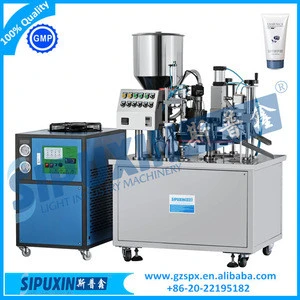 Sipuxin-Semi automatic soft or plastic tube filling and sealing machine for cosmetic cream with cooling condenser
