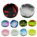 Smoking round silicone cigarette cigar glow in the dark ashtray ash tray custom