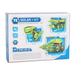 Solar 3 in 1 deformation dinosaur robot children DIY puzzle assembled early education toys diy kit toys