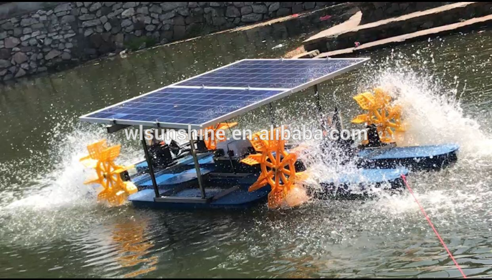 Buy Solar Panel Fish Pond Aquaculture Equipment Solar Powered Paddle ...