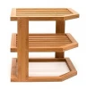 Solid Bamboo 3-Tier Corner Shelf For Organize Plates & Bowls In Kitchen