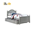 Solid Wood Transitional Twin Wood Poster Bed and Trundle Platform Bed