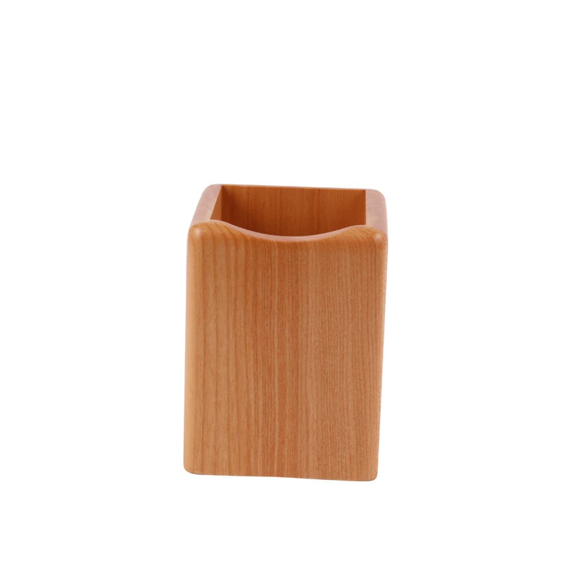 Square shaped Beech wooden pen holder