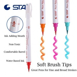 STA 12/24/36 Colors Soft Brush Pen Set Best Durable Watercolor Pen For Adult Coloring Books Manga Comic Calligraphy Art Supplies