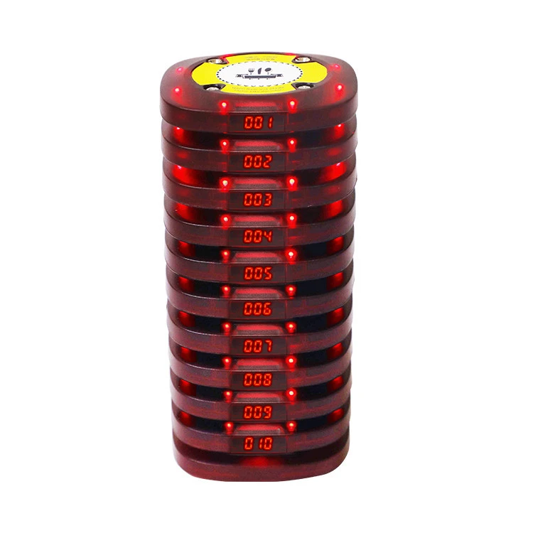 Stable Quality Wireless Fast Food Calling System Guest Service Restaurant Waiter Buzzer Coaster Pager
