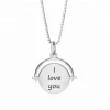 Stainless Steel Custom Mother Statement Pendant I Love You Mummy Engravable Spinning Necklace