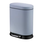 Stainless steel foot pedal waste bin with soft close cover