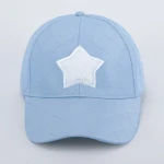 Stock 6 Panel Soft Top 3d Letter Embroidery Star Logo Baseball Dad Hat Casual Blue Baseball Cap