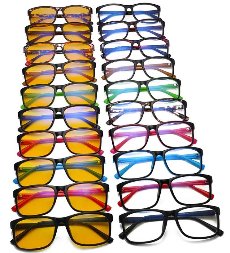 STOCK yellow lens Anti blue light eye glasses UV protection Optical frame Stylish computer glasses frames