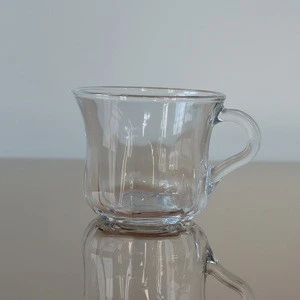 Stocked feature Crystal clear espresso coffee latte cups with handle