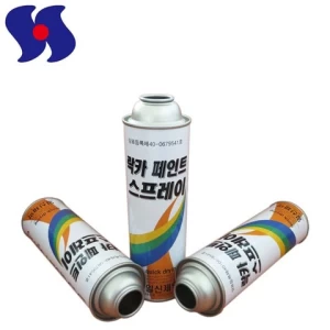 Straight wall aerosol tin cansfor car care lubricant and butane gas refillabled